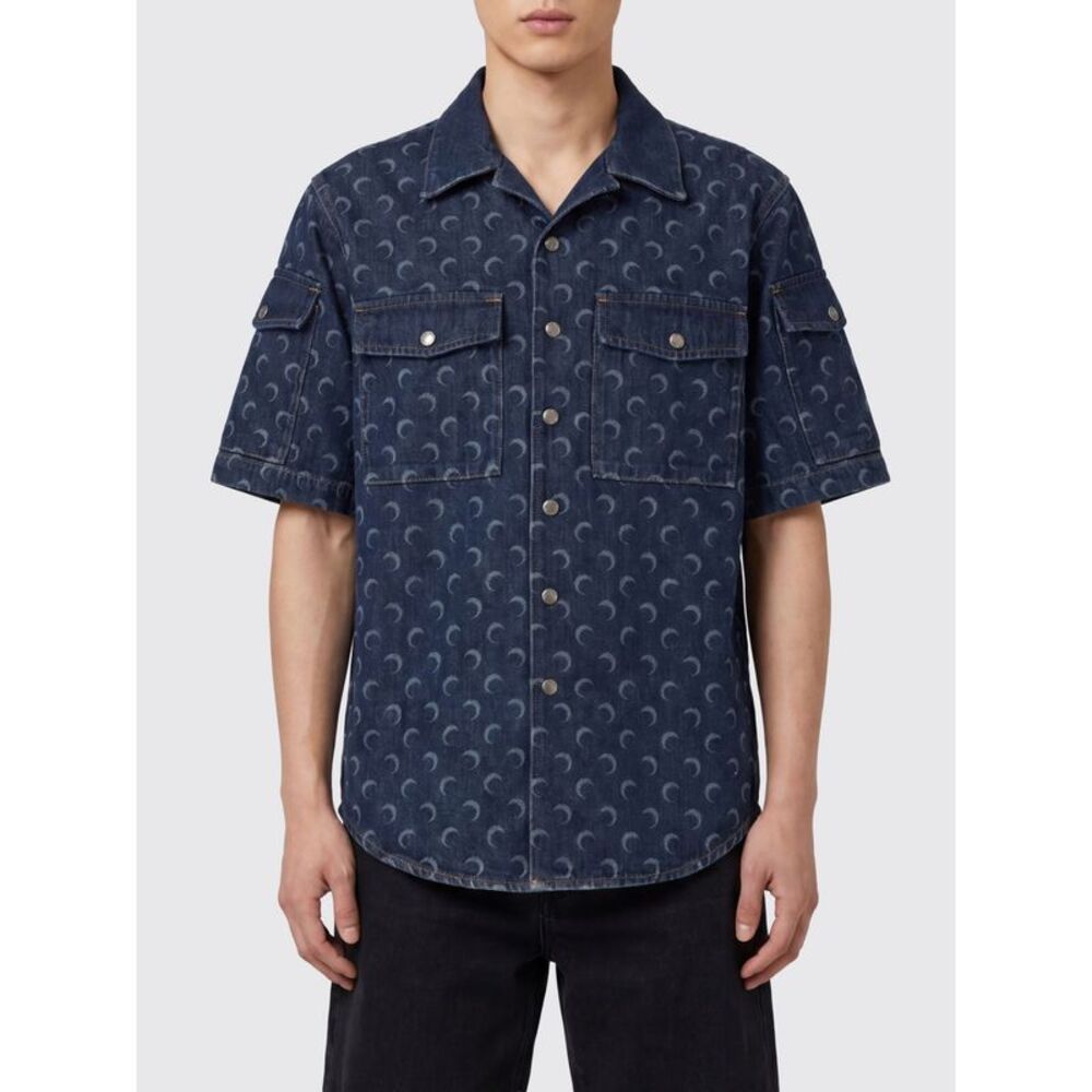 Marine Serre Shirt Men Blue